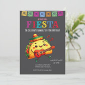 Chalkboard Mexican Fiesta Birthday Party Kaart (Staand voorkant)
