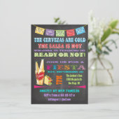 Chalkboard Mexican Fiesta Birthday Party Kaart (Staand voorkant)