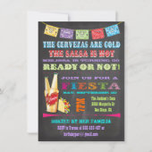 Chalkboard Mexican Fiesta Birthday Party Kaart (Voorkant)