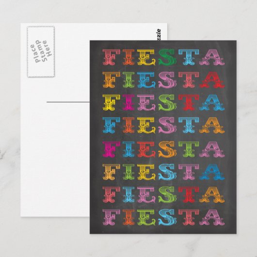 Chalkboard Mexican Fiesta Briefkaart (Voorkant / Achterkant)