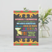 Chalkboard Mexican Fiesta Cinco de Mayo Invitation Kaart (Staand voorkant)