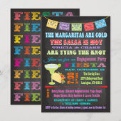 Chalkboard Mexican Fiesta Engagement Party Kaart (Voorkant / Achterkant)