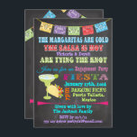 Chalkboard Mexican Fiesta met foto terug Kaart<br><div class="desc">Chalkboard Mexican Fiesta Engagement Party De Margaritas zijn koud, de salsa is heet. en kleurrijke Mexicaanse Fiesta Engagement Party-uitnodigingen met felle banners, leuke typografie, een grote margarita en taco op een achtergrond van een krijtbord. Vervang gewoon de foto op de achterkant met je foto. Neem een koude drink en een...</div>
