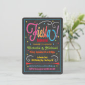 Chalkboard Mexican Fiesta Party Invitation Kaart (Staand voorkant)