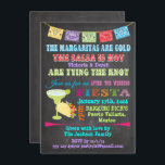 Chalkboard Mexican Fiesta Post Wedding Kaart<br><div class="desc">Chalkboard Mexican Fiesta Engagement Party De Margaritas zijn koud, de salsa is heet. en kleurrijke Mexicaanse Fiesta Engagement Party-uitnodigingen met felle banners, leuke typografie, een grote margarita en taco op een achtergrond van een krijtbord. Neem een koude drink en een hete salsa met deze geweldige uitnodiging. Met de hand getekende...</div>