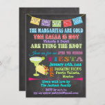 Chalkboard Mexican Fiesta Post Wedding Kaart<br><div class="desc">Chalkboard Mexican Fiesta Engagement Party De Margaritas zijn koud, de salsa is heet. en kleurrijke Mexicaanse Fiesta Engagement Party-uitnodigingen met felle banners, leuke typografie, een grote margarita en taco op een achtergrond van een krijtbord. Neem een koude drink en een hete salsa met deze geweldige uitnodiging. Met de hand getekende...</div>