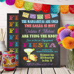 Chalkboard Mexican Fiesta Rehearsal Dinner Kaart<br><div class="desc">en kleurrijke Mexicaanse Fiesta Rehearsal Dinner Invitations met felle spandoeken,  leuke typografie,  een grote margarita en taco op een krijtbordachtergrond. Neem een koude drink en een hete salsa met deze geweldige uitnodiging. Met de hand getekende illustratie door McBooboo.</div>