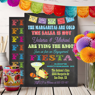 Chalkboard Mexican Fiesta Rehearsal Dinner Kaart