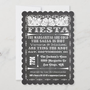 Chalkboard Mexican Fiesta Rehearsal Dinner Kaart