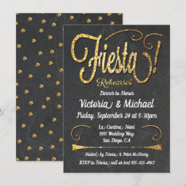 Chalkboard Mexican Fiesta Rehearsal Dinner Kaart