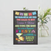 Chalkboard Mexican Fiesta Rehearsal Dinner Kaart (Staand voorkant)