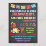 Chalkboard Mexican Fiesta Sangria Rehearsal Dinner Kaart<br><div class="desc">en kleurrijke Mexicaanse Fiesta Rehearsal Dinner Invitations met felle spandoeken, leuke typografie, een groot glas Sangria en taco op een krijtbordachtergrond. Neem een koude drink en een hete salsa met deze geweldige uitnodiging. Met de hand getekende illustratie door McBooboo. Neem contact met me op als u problemen hebt of als...</div>