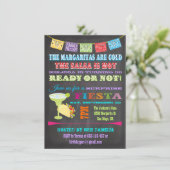 Chalkboard Mexican Fiesta Surprise Birthday Party Kaart (Staand voorkant)