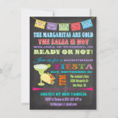 Chalkboard Mexican Fiesta Surprise Birthday Party Kaart (Voorkant)