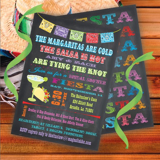 Chalkboard Mexican Fiesta Vrijgezellenfeest Kaart
