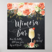 chalkboard mimosa bar sign bruiloft vrijgezellenfe poster (Voorkant)
