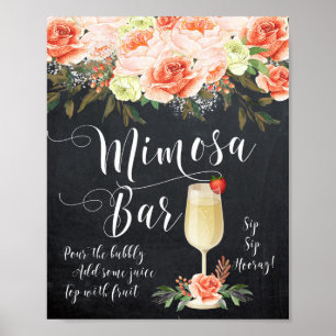chalkboard mimosa bar sign bruiloft vrijgezellenfe poster