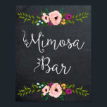 chalkboard mimosa bar sign floral poster<br><div class="desc">Een prachtig floral Mimosa Bar voor je bruiloft/vrijgezellenfeest of feest!</div>