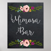 chalkboard mimosa bar sign floral poster (Voorkant)