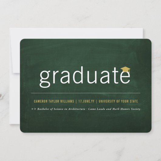 Chalkboard Minimale Afstuderen fotogradatiepartij Kaart (Voorkant)