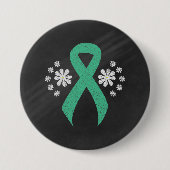 Chalkboard Mint Awareness Green Ribbon Ronde Button 7,6 Cm (Voorkant)