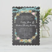 Chalkboard Mint Bunting Pennant Garland Wedding Kaart (Staand voorkant)