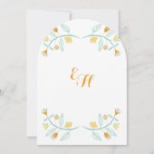 Chalkboard Mint en Oranje Floral Garland Wedding Kaart (Achterkant)