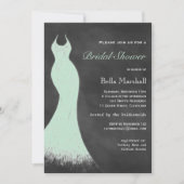 Chalkboard Mint Green Bridal Shower Invitation Kaart (Voorkant)