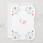 Chalkboard Mint Oranje Red Floral Garland Wedding Kaart (Achterkant)
