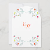 Chalkboard Mint Oranje Red Floral Garland Wedding Kaart (Achterkant)