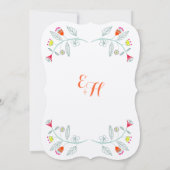 Chalkboard Mint Oranje Red Floral Garland Wedding Kaart (Achterkant)
