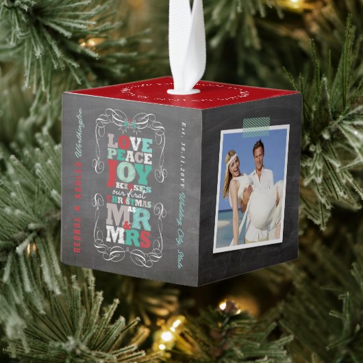 Chalkboard Mistletoe  Eerste Kerstfoto Decoratie (Boom)