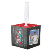 Chalkboard Mistletoe  Eerste Kerstfoto Decoratie (Voorkant hoekig)