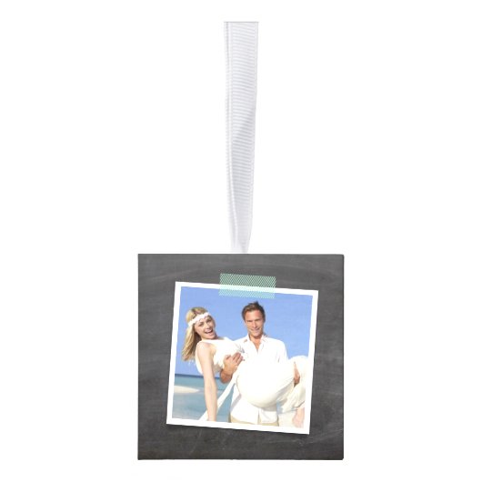 Chalkboard Mistletoe  Eerste Kerstfoto Decoratie (Rechts)