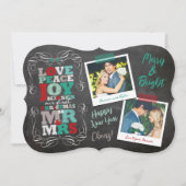 Chalkboard Mistletoe  Eerste Kerstfoto Feestdagenkaart (Voorkant)