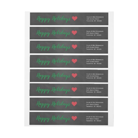 Chalkboard Mistletoe Holiday Adres Etiket (Vel)