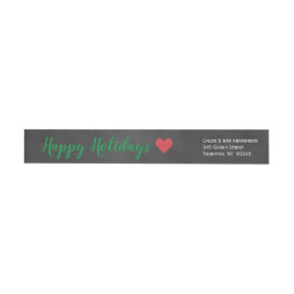 Chalkboard Mistletoe Holiday Adres Etiket
