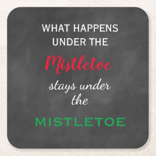 Chalkboard Mistletoe Holiday Kartonnen Onderzetters