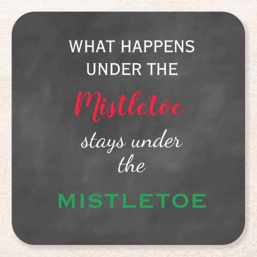 Chalkboard Mistletoe Holiday Kartonnen Onderzetters (Voorkant)