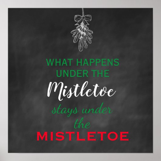 Chalkboard Mistletoe Holiday Poster (Voorkant)