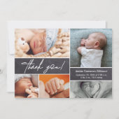 Chalkboard Modern Custom Photo Hand-lettered Bedankkaart (Voorkant)