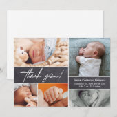 Chalkboard Modern Custom Photo Hand-lettered Bedankkaart (Voorkant / Achterkant)