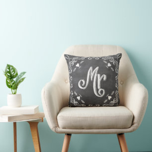 Chalkboard Modern de heer Groom Pillow Kussen
