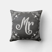 Chalkboard  Modern de heer Groom Pillow Kussen (Achterkant)
