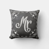Chalkboard  Modern de heer Groom Pillow Kussen (Voorkant)