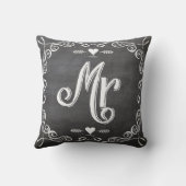 Chalkboard  Modern de heer Groom Pillow Kussen (Achterkant)