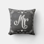 Chalkboard  Modern de heer Groom Pillow Kussen (Voorkant)