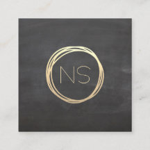 Chalkboard Modern Gold Circle Accent Monogram