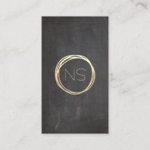 Chalkboard Modern Gold Circle Monogram verticaal