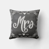 Chalkboard  Modern mevrouw Bride Pillow Kussen (Achterkant)